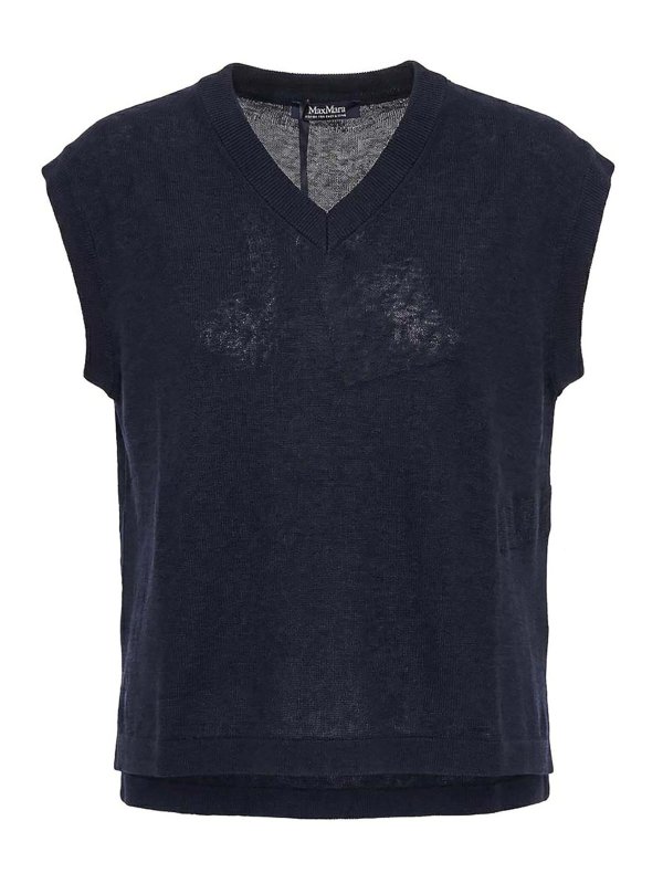 Max Mara: Chalecos - Chaleco - Azul