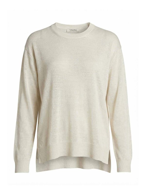 Max Mara: crew necks - Linen sweater