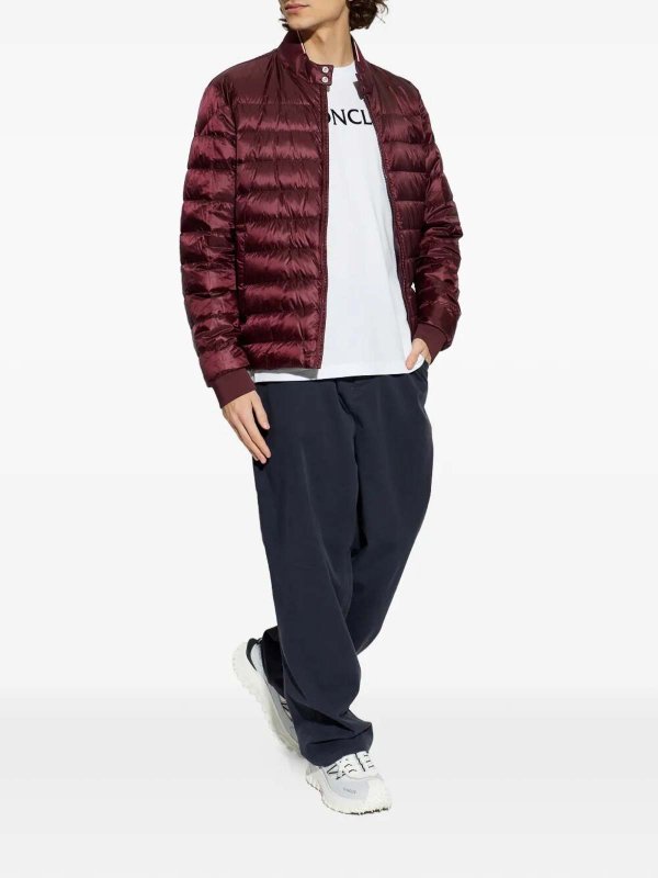 MONCLER: leather jacket online - `rigel` biker jacket