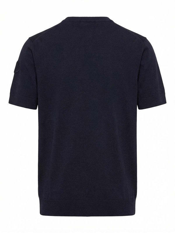 MONCLER: Strickpullover mit Rundhalsausschnitt online - Rundhalspullover - Dunkelblau