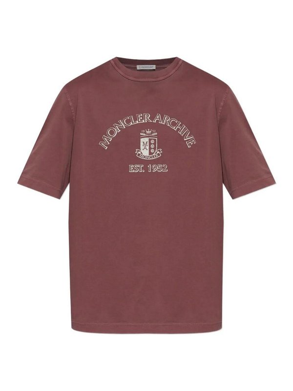 MONCLER: T-shirts - T-Shirt - Dunkelrot
