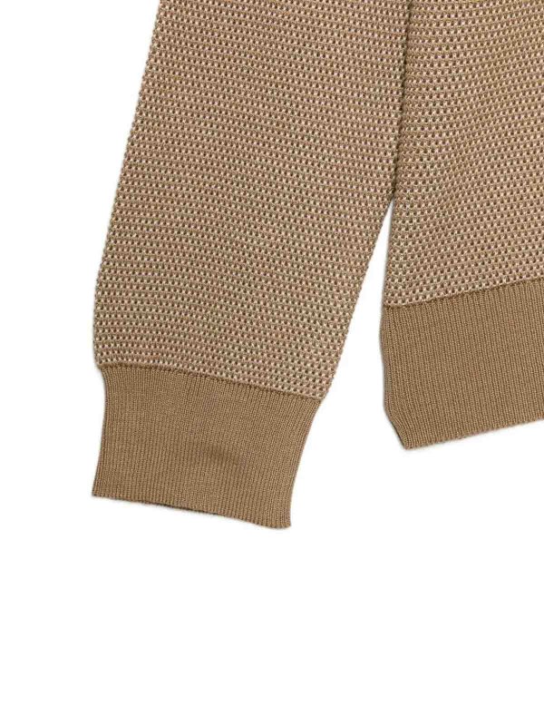 The Best Shops PIACENZA 1733: Strickpullover mit Rundhalsausschnitt - Rundhalspullover - Hellbeige