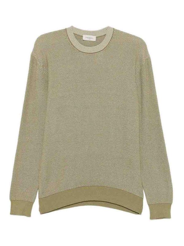 PIACENZA 1733: Strickpullover mit Rundhalsausschnitt - Rundhalspullover - Hellgrün