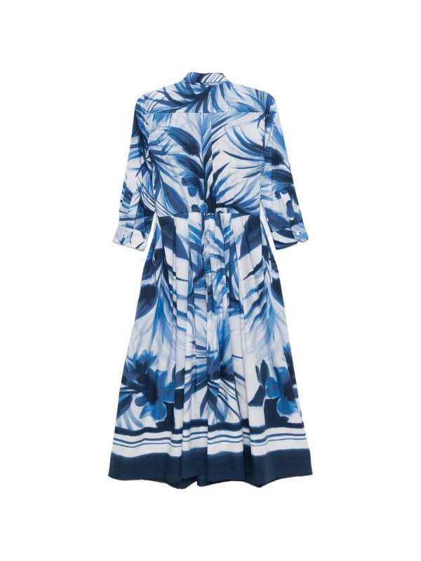 SARA ROKA: Knielange Kleider online - Knielanges Kleid - Jeansblau
