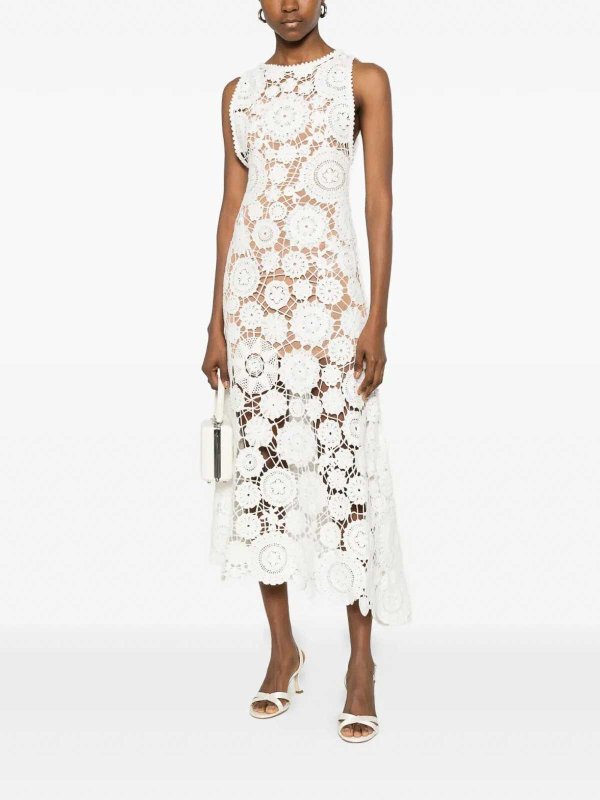 The Best Shops Self Portrait: Maxi robe - Maxi Robe - Blanc