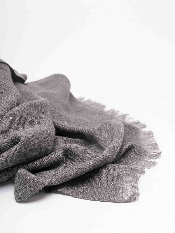 BRUNELLO CUCINELLI: Bufandas y pañuelos online - Bufanda - Gris Oscuro