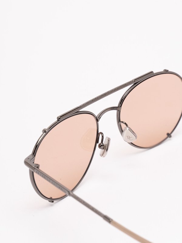 The Best Shops BRUNELLO CUCINELLI: sunglasses - Round titanium sunglasses