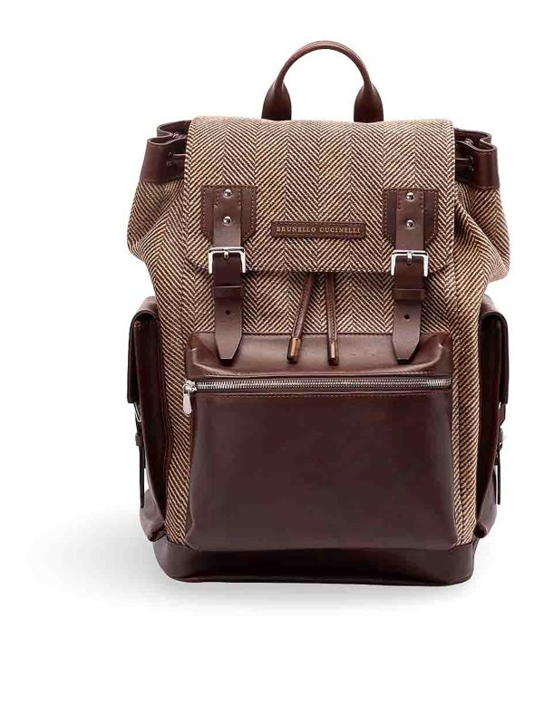 BRUNELLO CUCINELLI: バックパック - バックパック - ブラウン