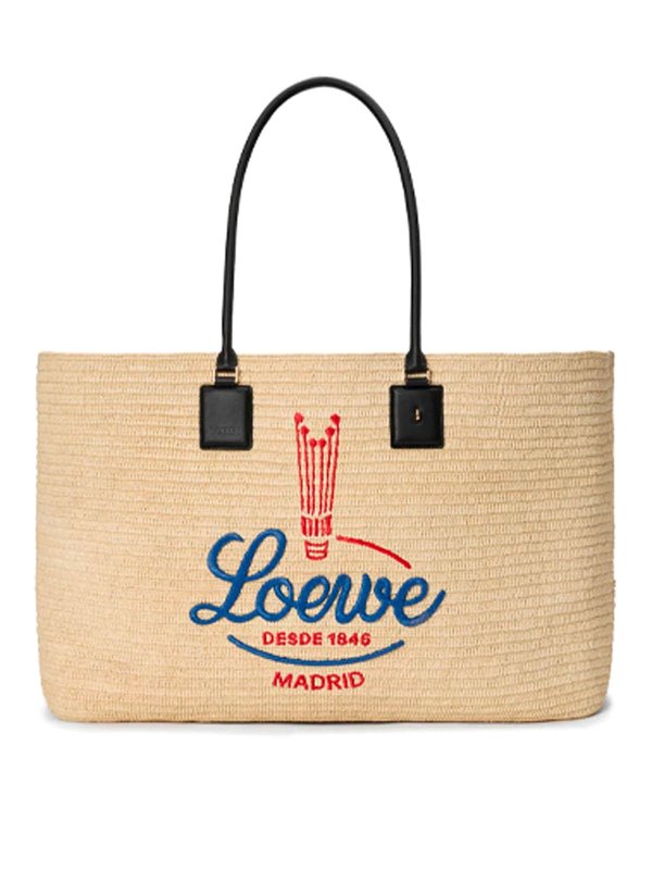 LOEWE: cross body bags - `verano` extra large raffia tote