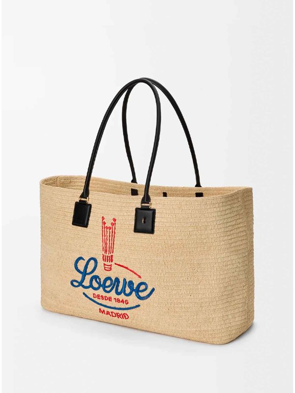 The Best Shops LOEWE: cross body bags - `verano` extra large raffia tote