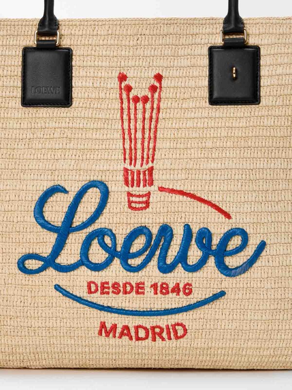 `verano` extra large raffia tote shop online: LOEWE