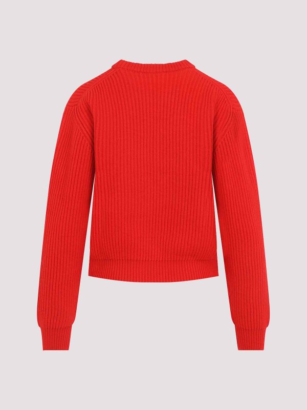 JIL SANDER: Pull col rond online - Pull Col Rond - Rouge