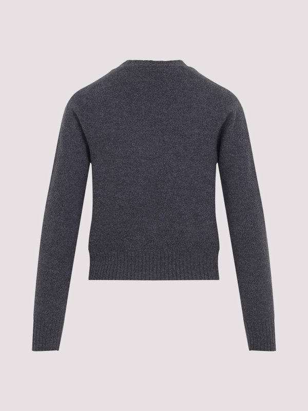 JIL SANDER: Strickpullover mit Rundhalsausschnitt online - Rundhalspullover - Grau