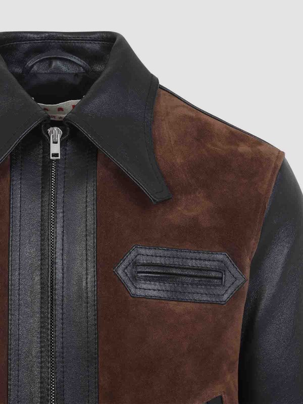 The Best Shops Marni: Lederjacken - Lederjacke - Schwarz