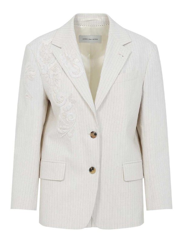 DRIES VAN NOTEN: Vestes de costume - Blazer - Beige Clair