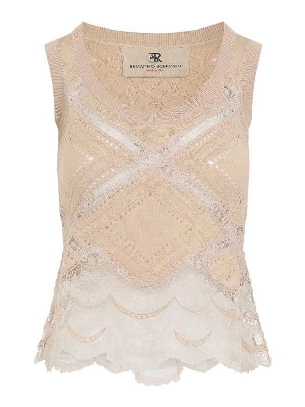 ERMANNO SCERVINO: Tops und Tank Tops - Top - Beige