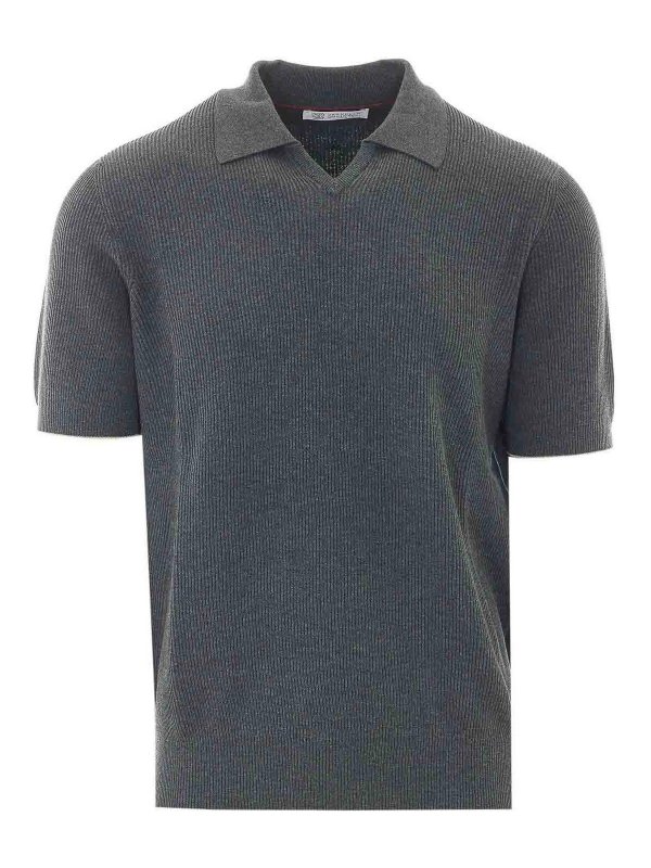 BRUNELLO CUCINELLI: Polos - Polo - Gris
