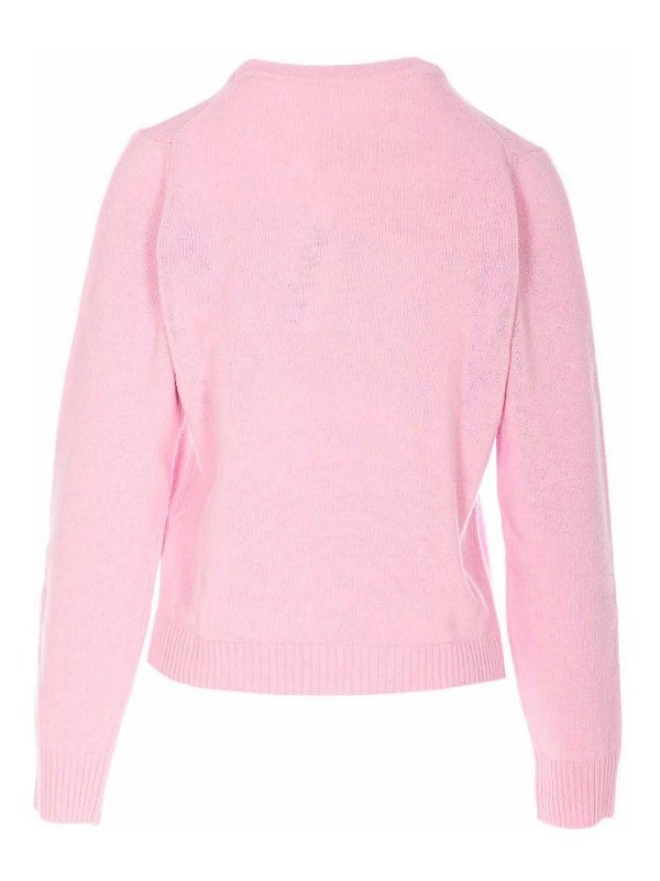 GANNI: Strickpullover mit Rundhalsausschnitt online - Rundhalspullover - Nude