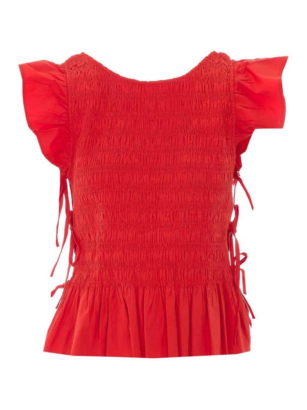 GANNI: Tops und Tank Tops - Top - Rot