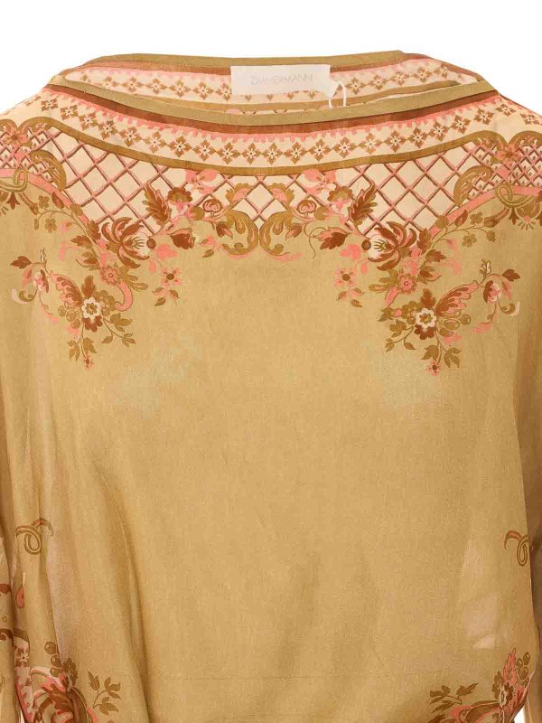 膝丈ドレス - ベージュ shop online: ZIMMERMANN