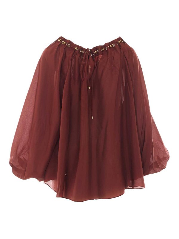 ZIMMERMANN: blouses online - Zimmermann red aster blouse