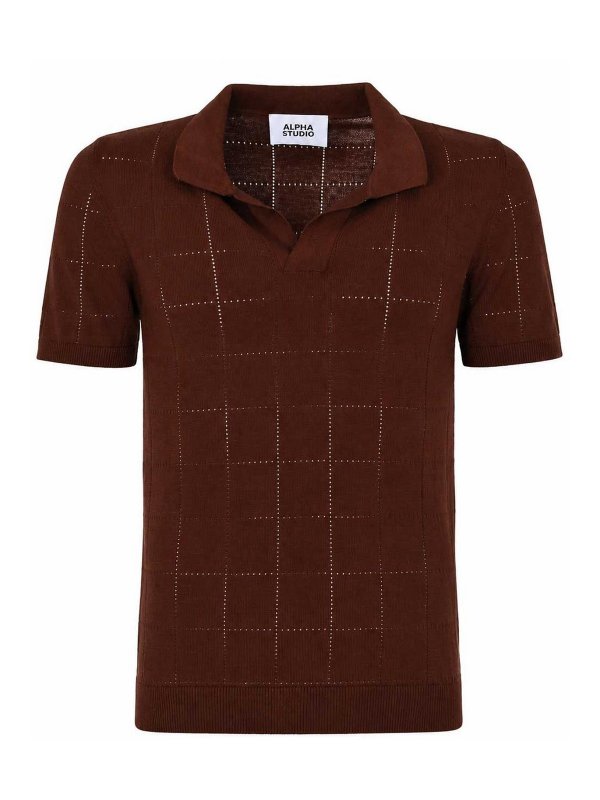 ALPHA STUDIO: Polos - Polo - Marrón Oscuro