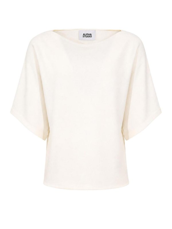 ALPHA STUDIO: maglia collo a barchetta - Maglia