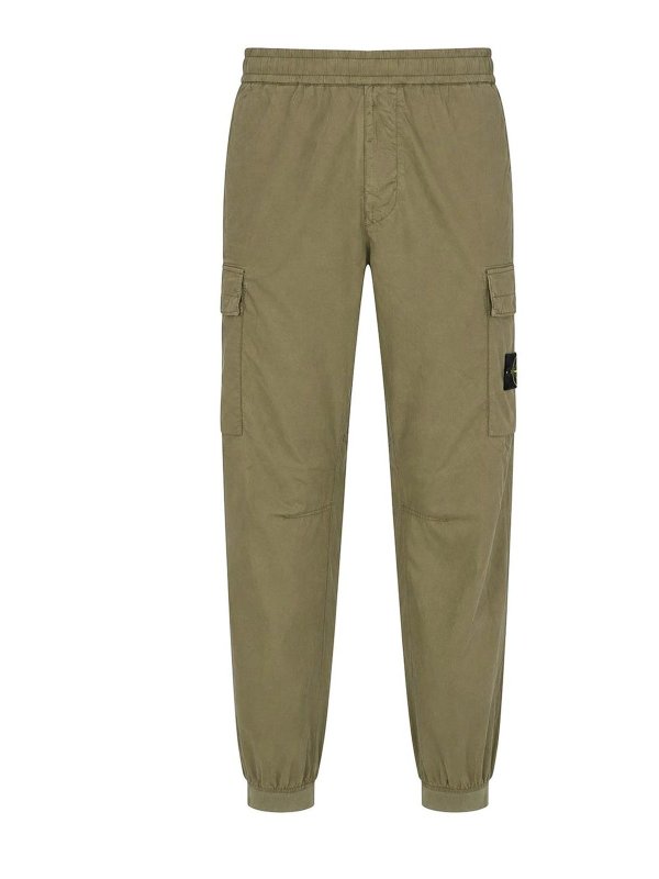 STONE ISLAND: カジュアルトラウザー - カジュアルパンツ - ダークグリーン