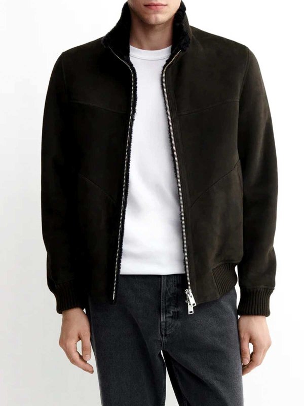 The Best Shops ARMA: leather jacket - Arek shearling suede jacket