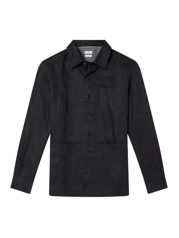 BRUNELLO CUCINELLI: Hemden - Hemd - Schwarz
