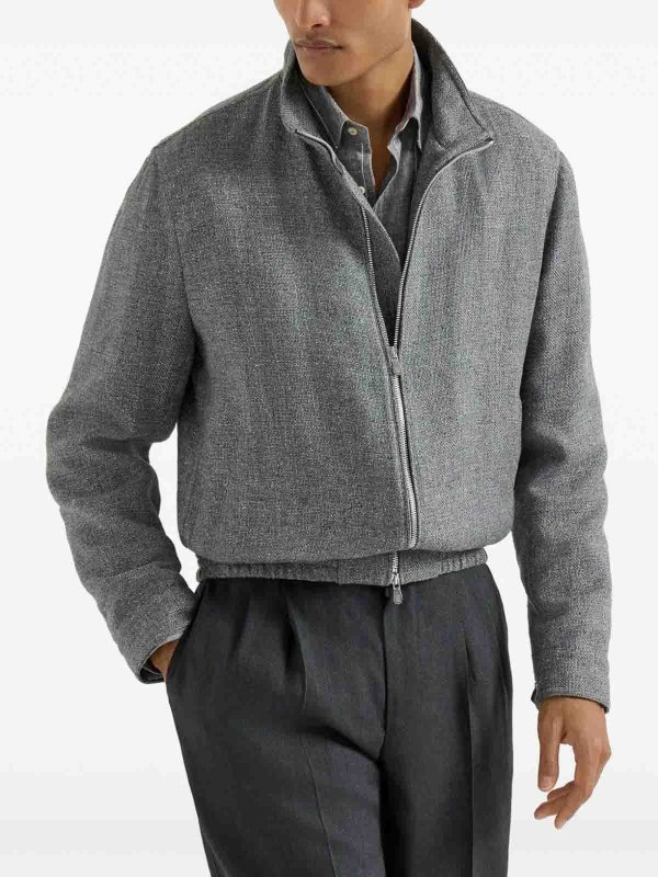 Hopsack jacket shop online: BRUNELLO CUCINELLI