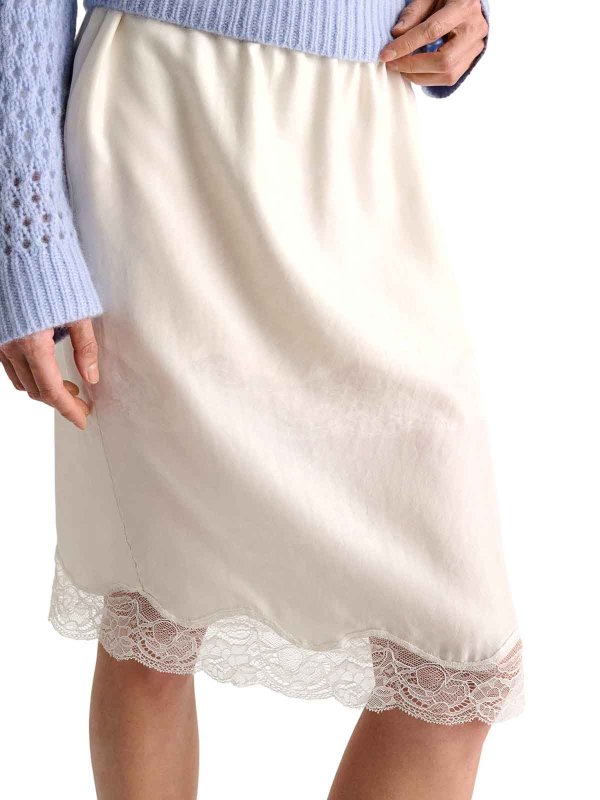 膝丈/ミディスカート - 白 shop online: DOROTHEE SCHUMACHER