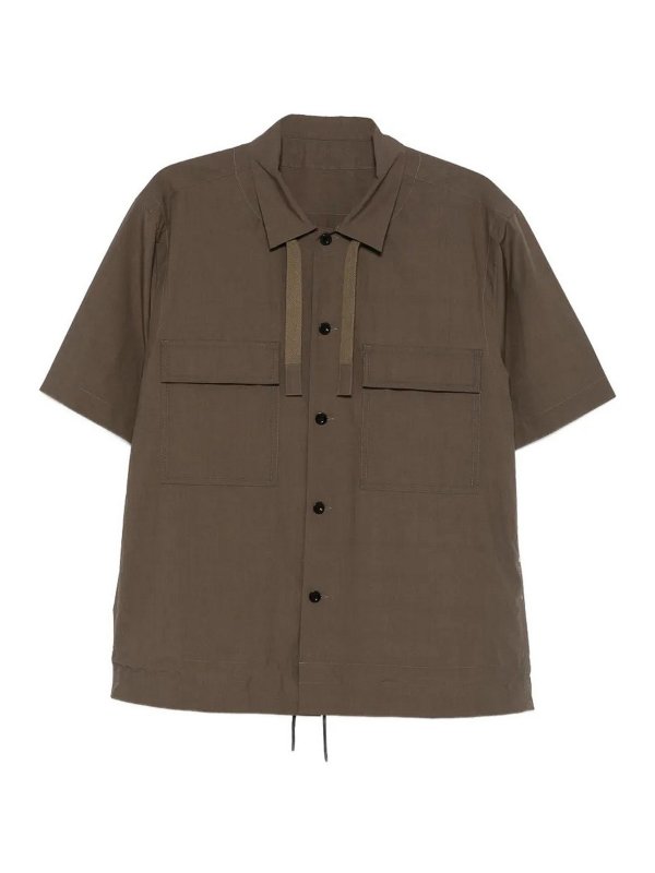 Sacai: シャツ - シャツ - グレイッシュブラウン