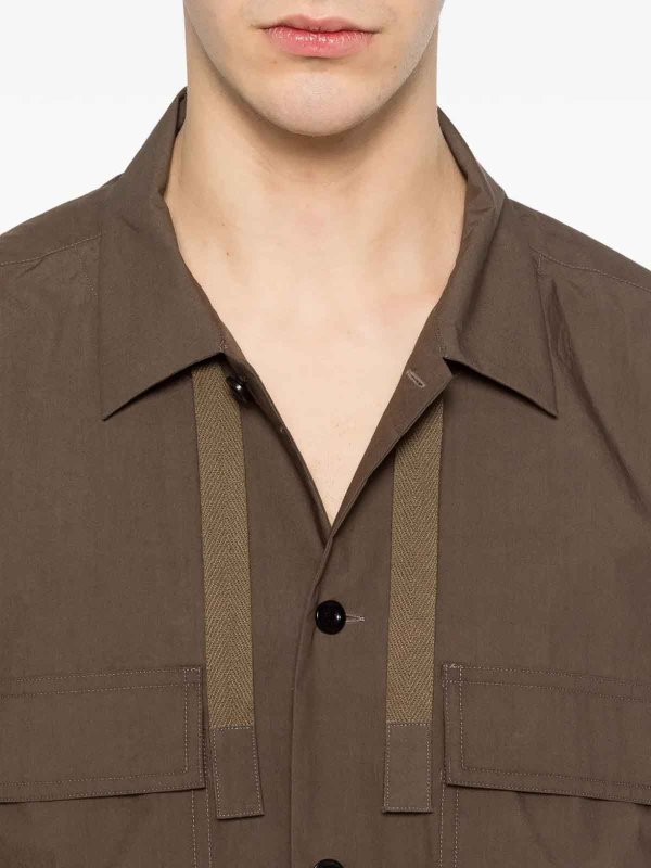 Sacai buy online シャツ - グレイッシュブラウン