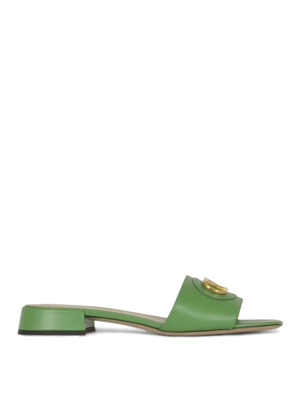 VALENTINO GARAVANI: sandals - Brass logo slides
