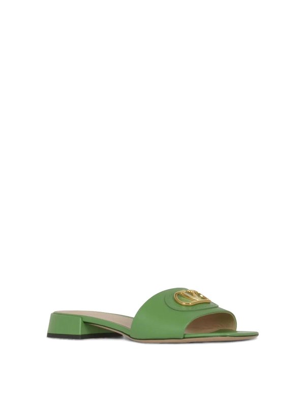 VALENTINO GARAVANI: sandals online - Brass logo slides
