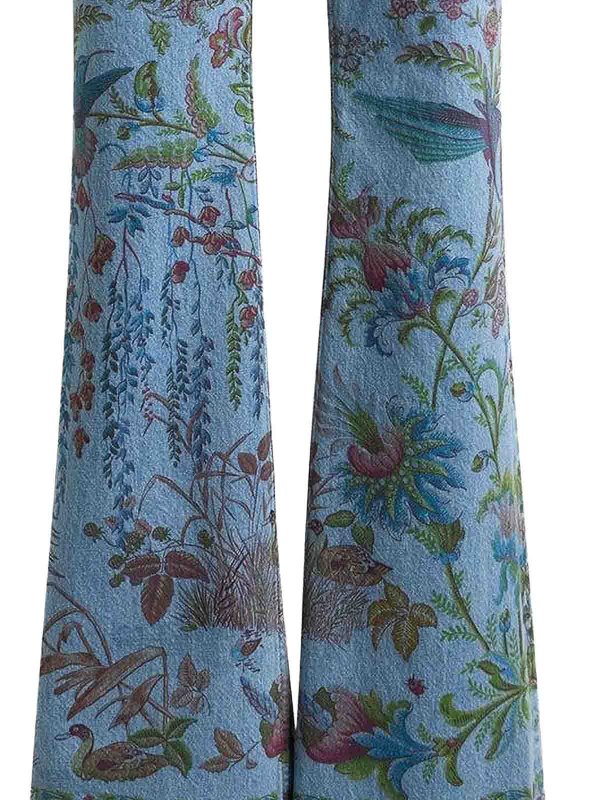 ETRO: flared jeans online - Etro light blue patterned jeans