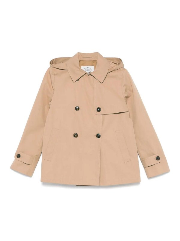 HERNO: trench coats - Herno camel short raincoat