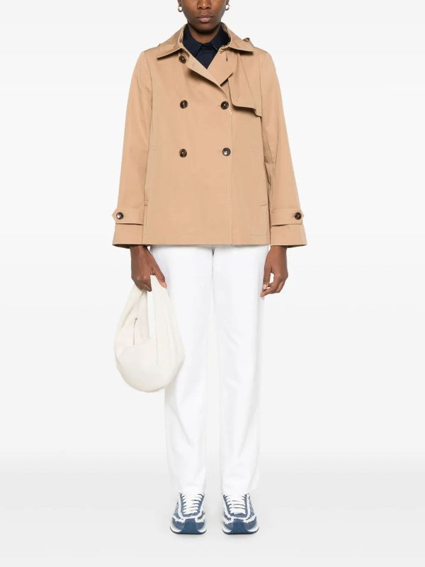 HERNO: trench coats online - Herno camel short raincoat