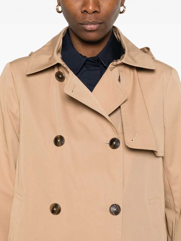 Herno camel short raincoat shop online: HERNO