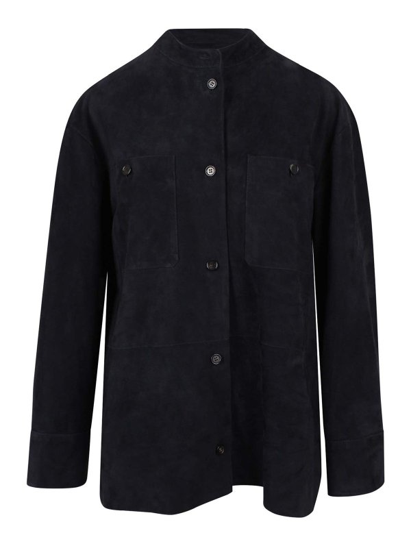 S MAX MARA: blazers - Suede jacket with stitching