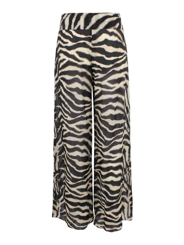ERMANNO SCERVINO: pantaloni casual online - Pantaloni fluidi in cotone e seta