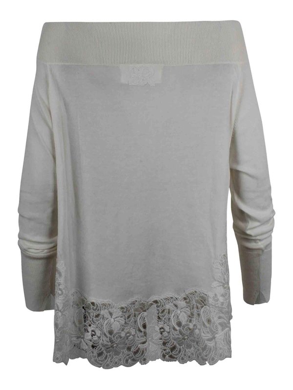 ERMANNO SCERVINO: U-Boot-Ausschnitt online - U-Boot-Pullover - Weiß