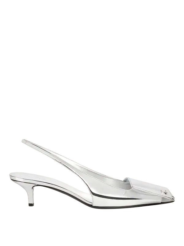 Courreges: sandals - Mirror-effect slingback