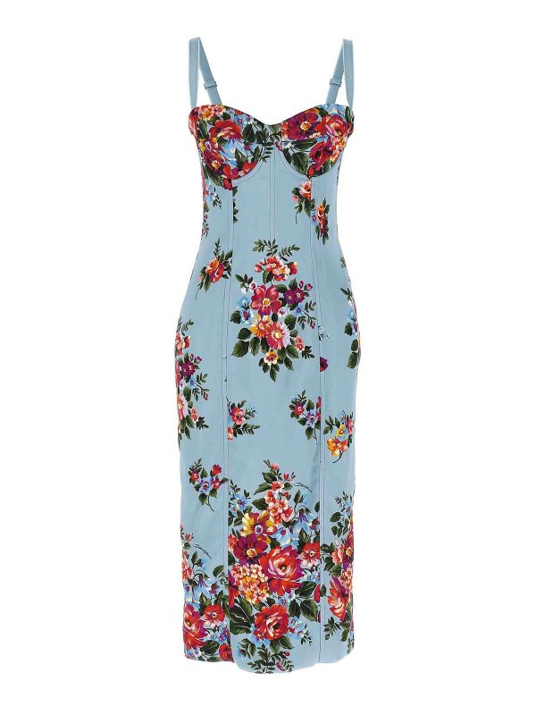 DOLCE & GABBANA: ニーレングスドレス - 膝丈ドレス - マルチカラー