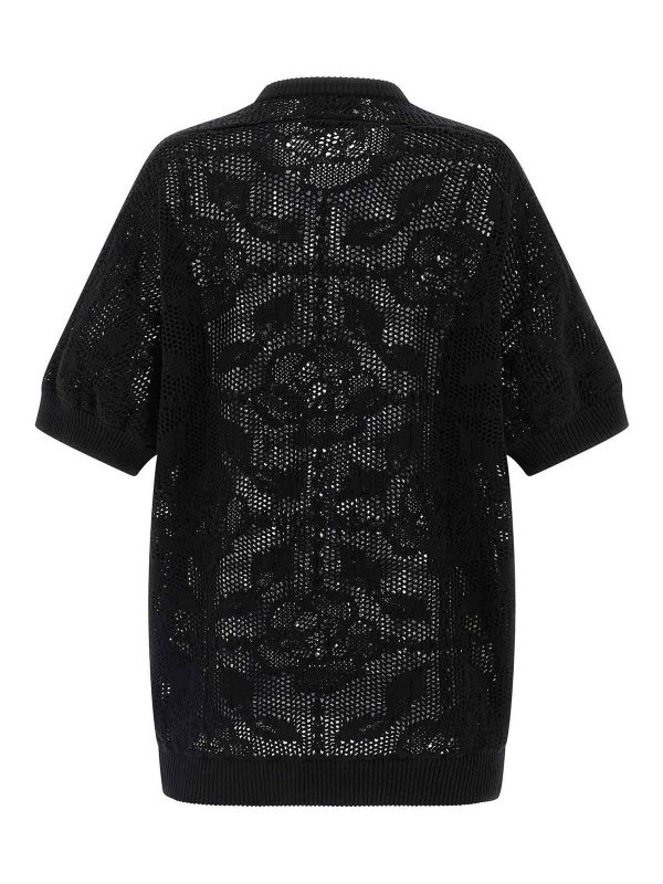 Nude: crew necks online - Openwork cotton sweater