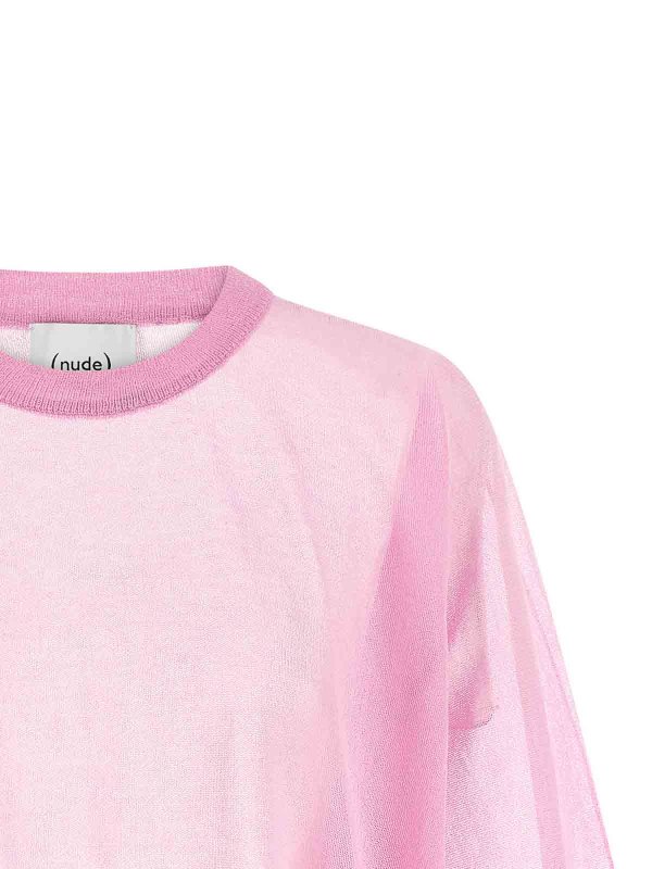The Best Shops Nude: Strickpullover mit Rundhalsausschnitt - Rundhalspullover - Nude