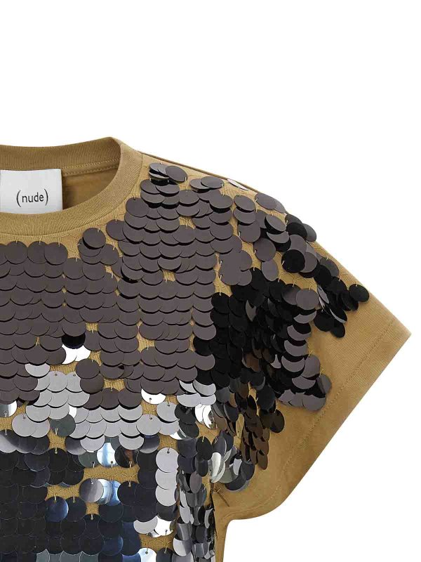 The Best Shops Nude: t-shirts - Sequin t-shirt
