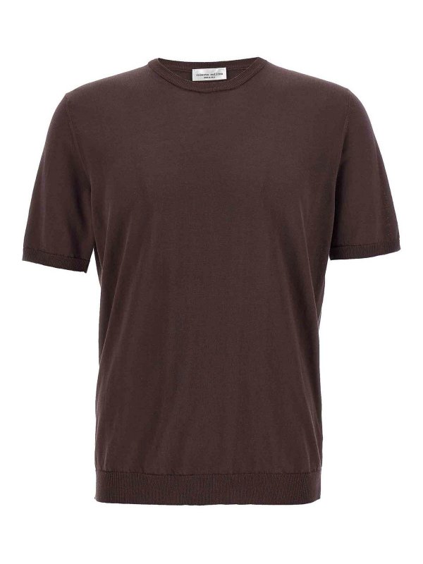 ROBERTO COLLINA: Pull col rond - Pull Col Rond - Violet