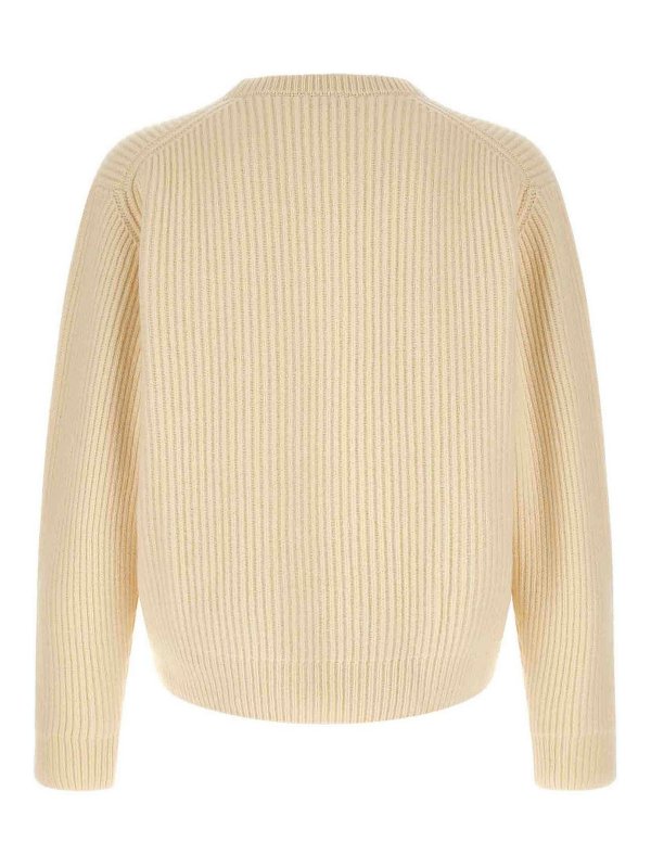 JIL SANDER: Strickpullover mit Rundhalsausschnitt online - Rundhalspullover - Weiß
